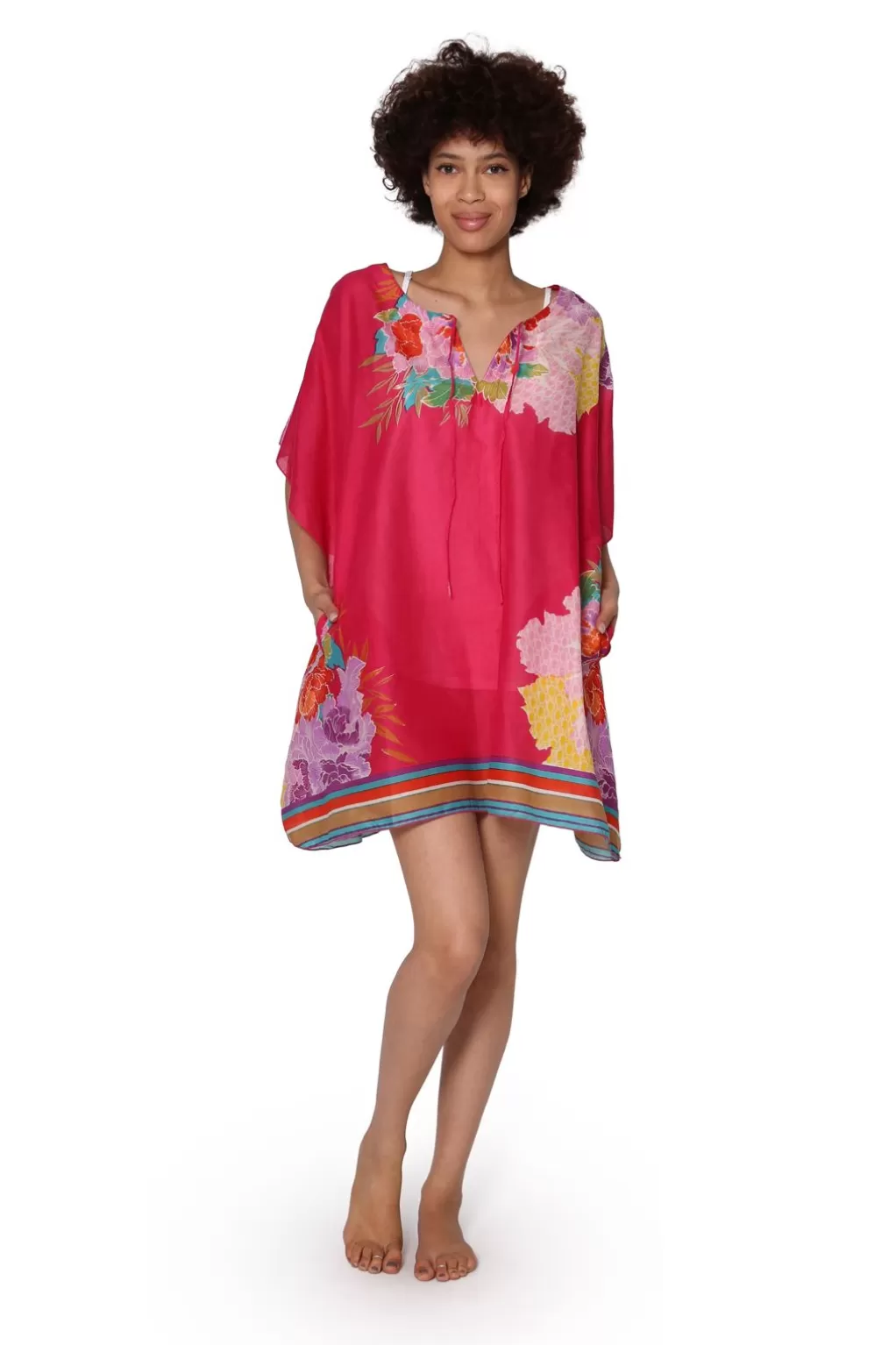 La Cera™ 100% Cotton Border Print Tunic
