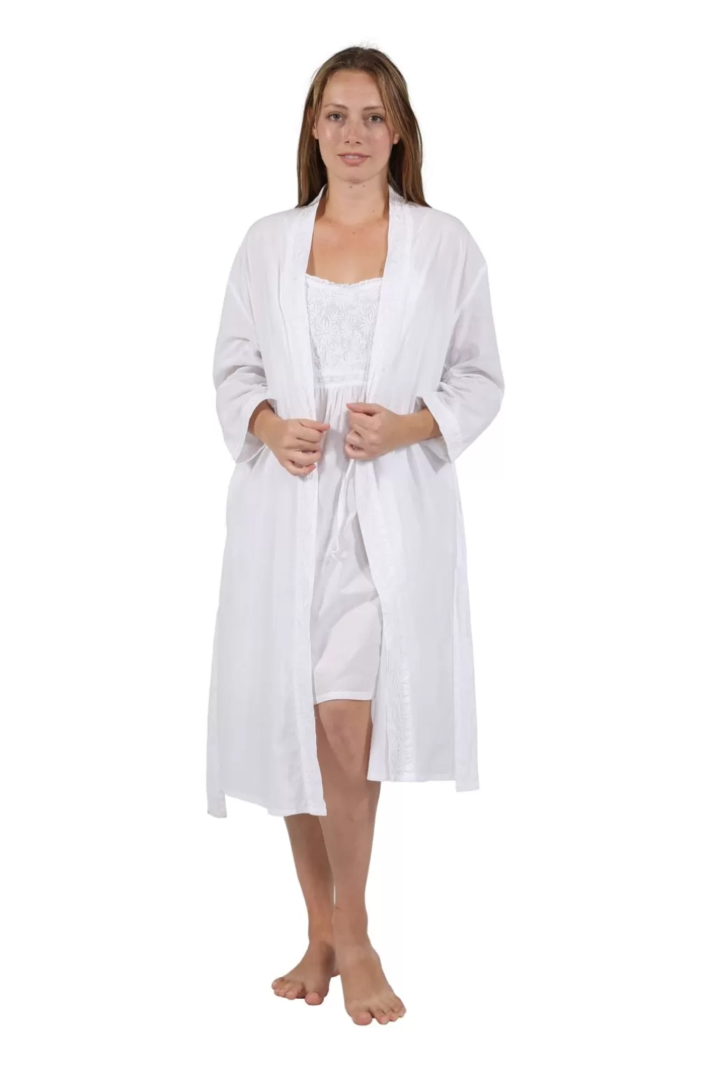 La Cera™ 100% Cotton Embroidered Robe