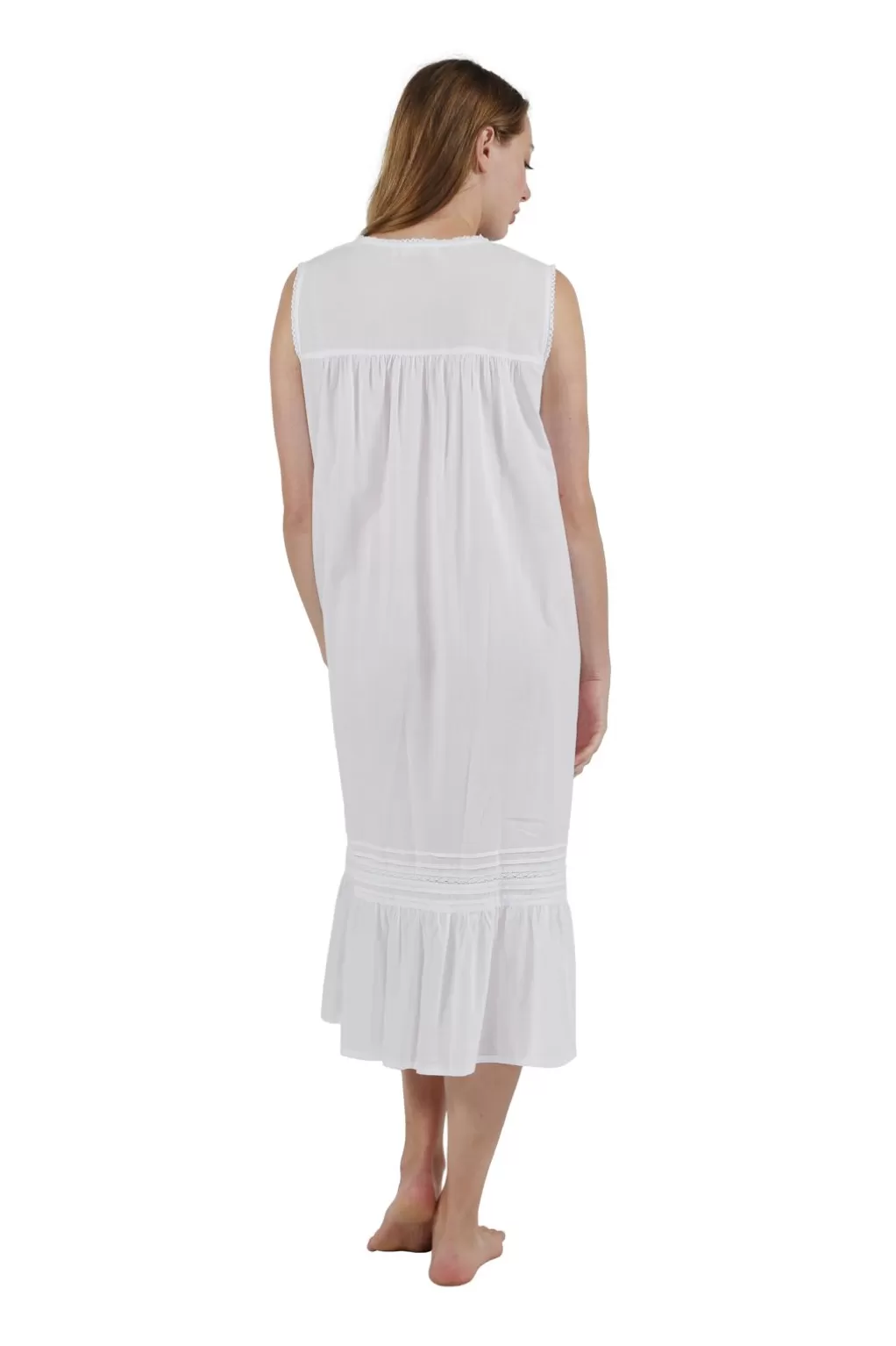 La Cera™ 100% Cotton Embroidered Scoop Neck Gown