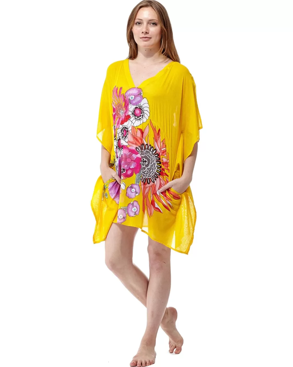 La Cera™ 100% Cotton Floral Print Tunic