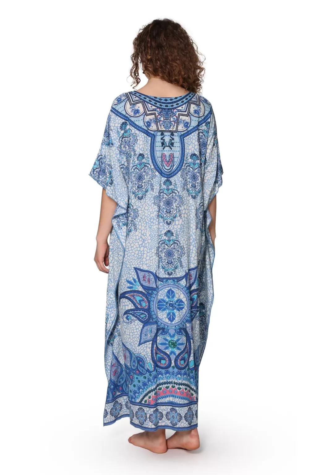 La Cera™ 100% Cotton Paisley Print Caftan