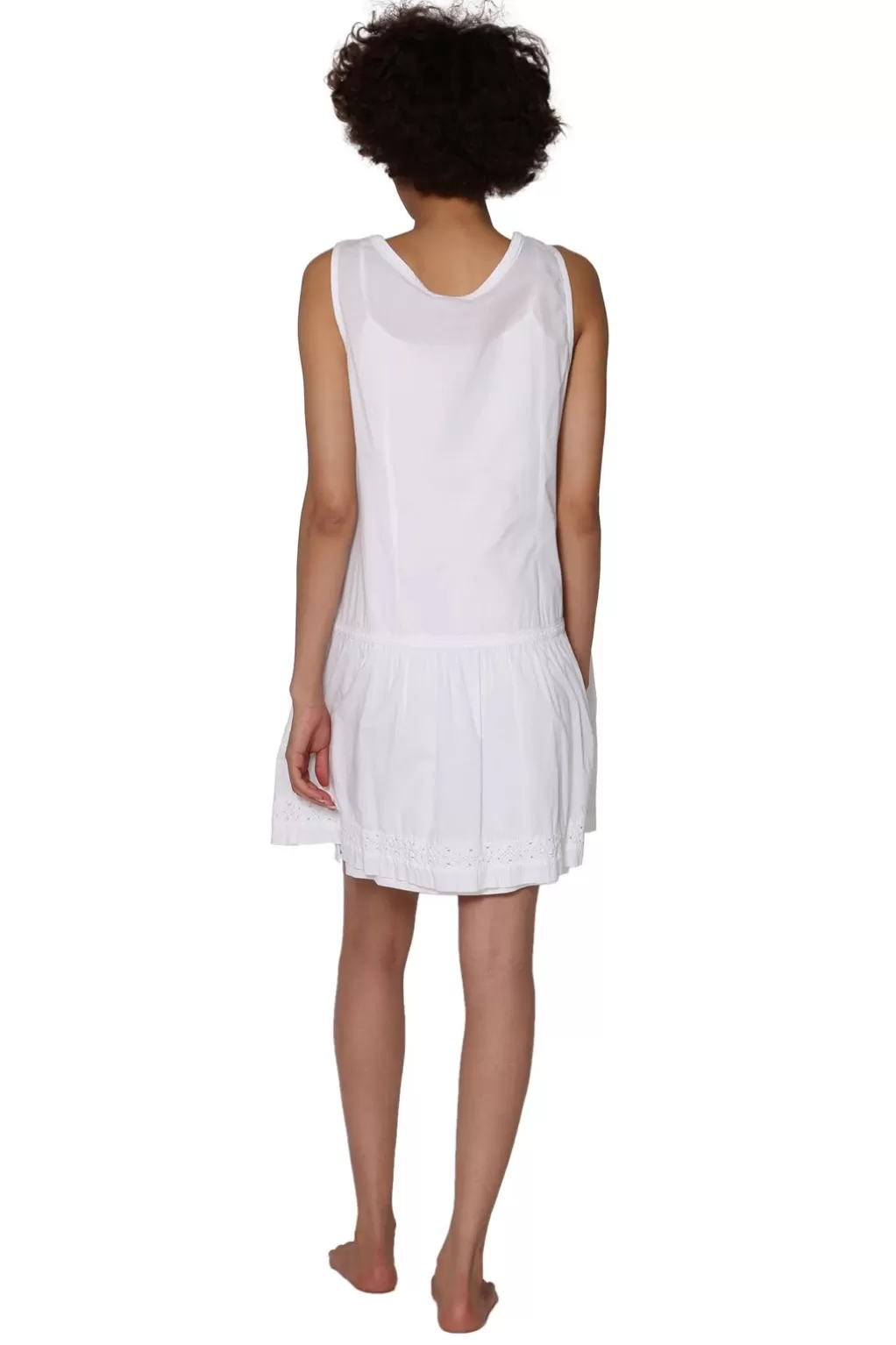 La Cera™ 100% Cotton Sleeveless Drop Waist Chemise