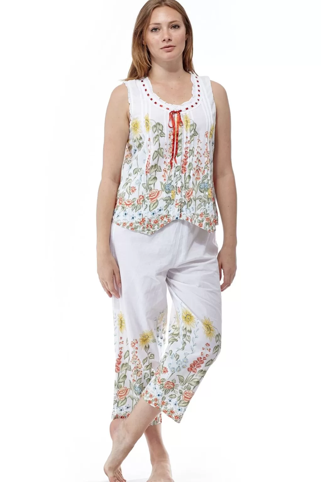 La Cera™ 100% Cotton Sunflower Garden Pjs