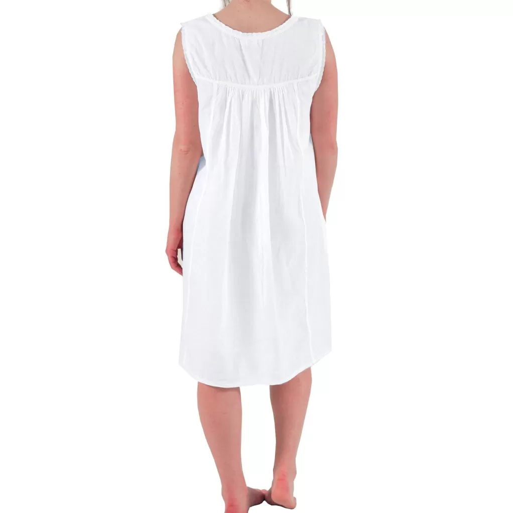La Cera™ 100% Cotton White Embroidered Chemise
