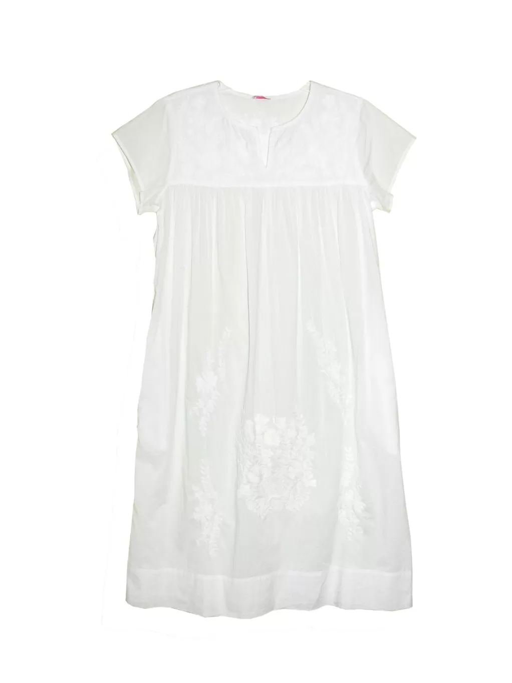 La Cera™ 100% Cotton White Embroidered Plus Size Gown