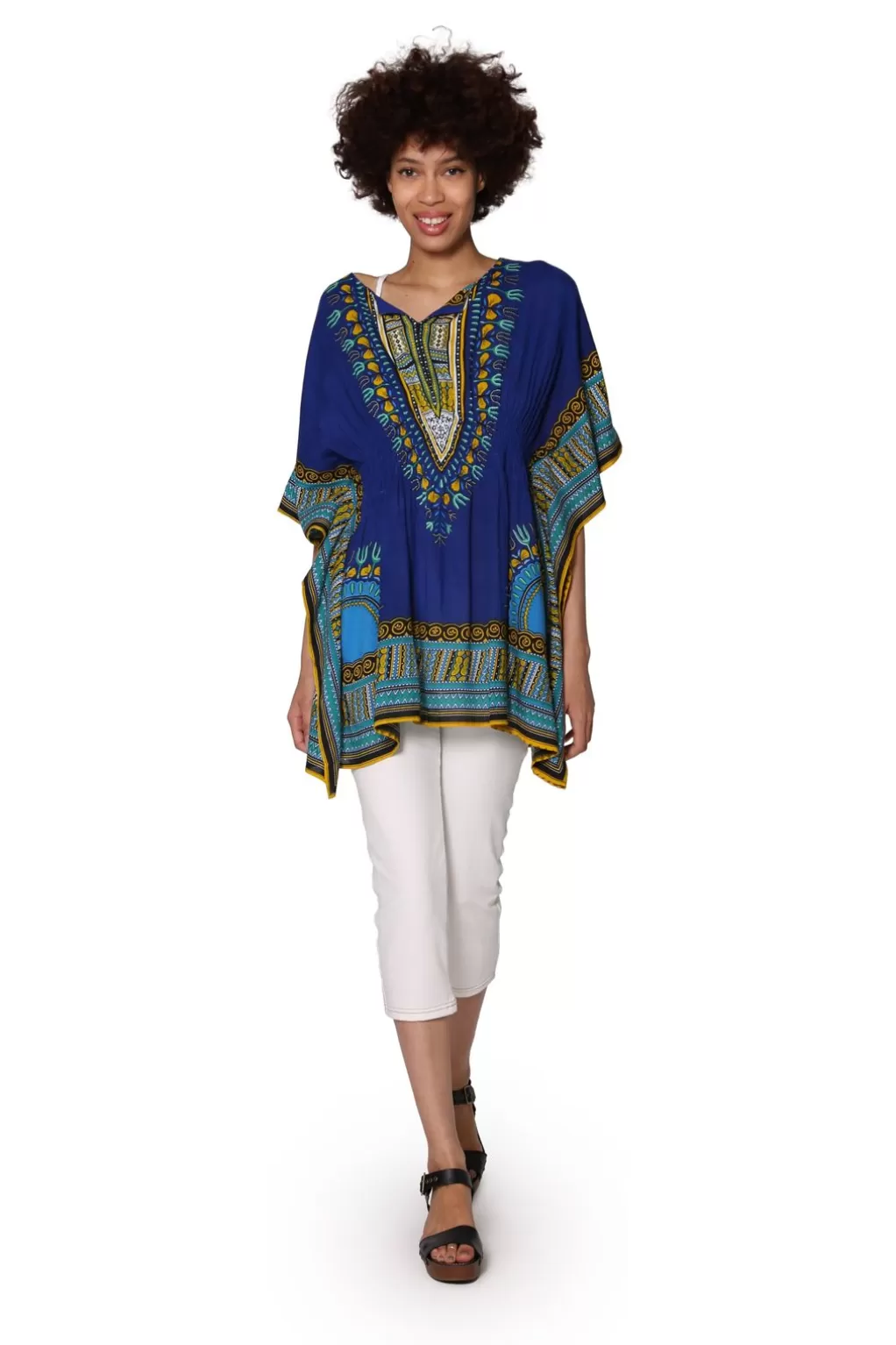 La Cera™ Abstract Print Kimono Tunic