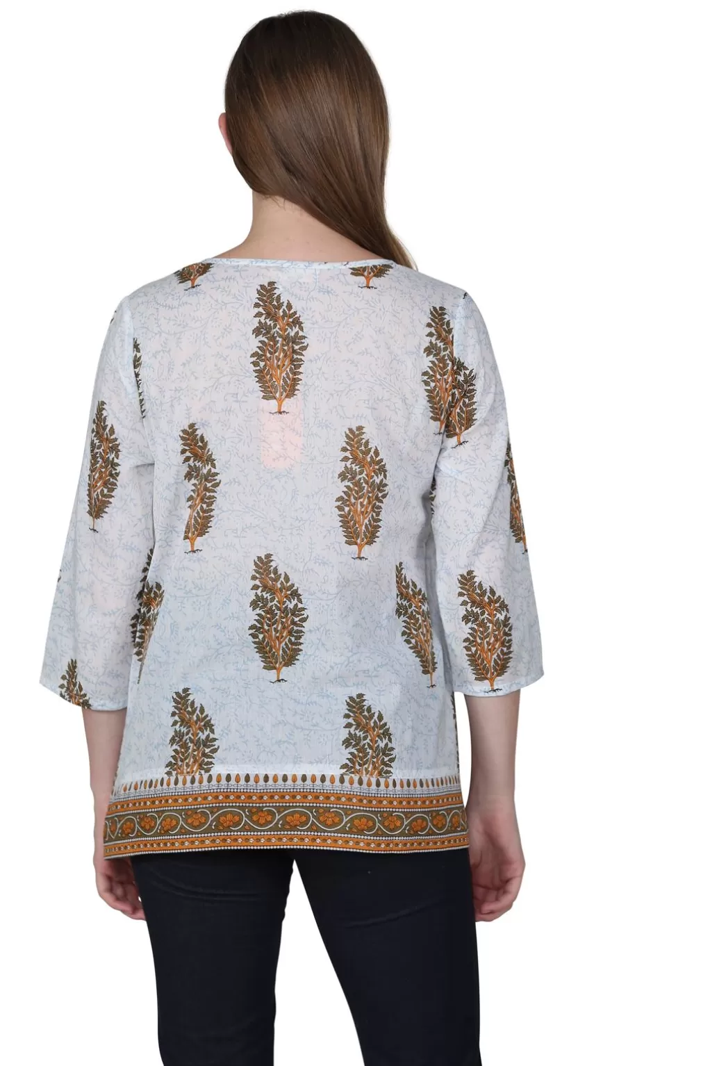 La Cera™ Block Print Cotton Tunic Top