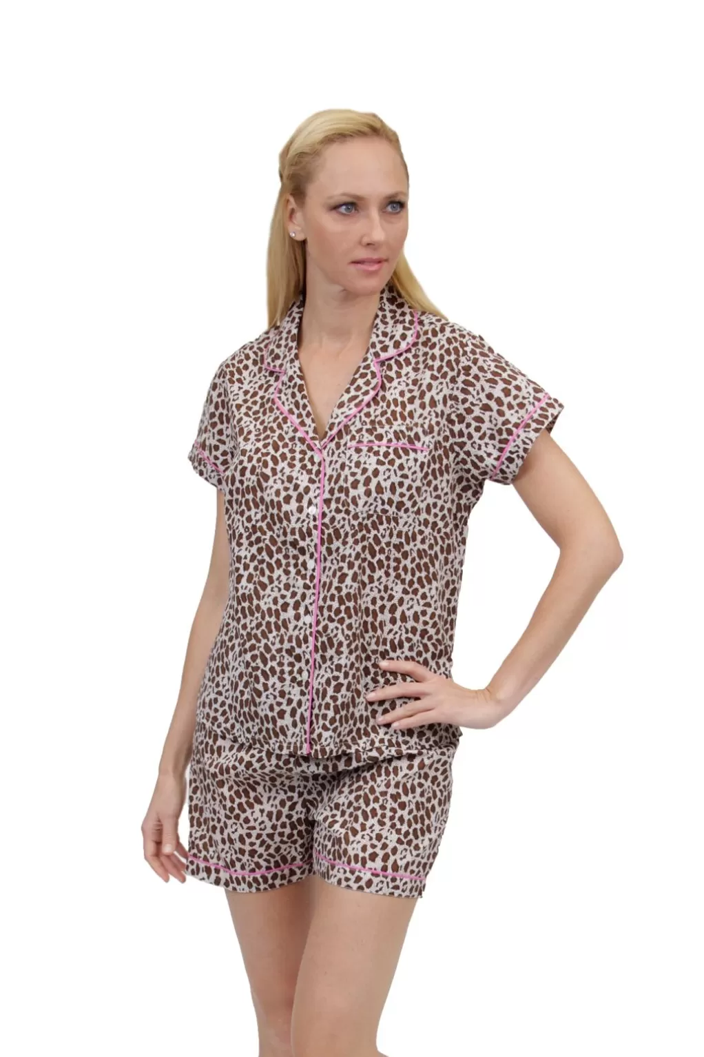La Cera™ Cheetah Print Plus Size Pajamas