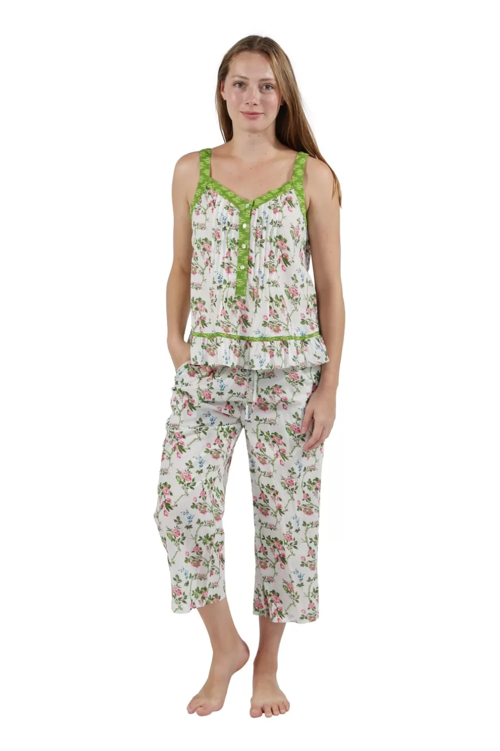 La Cera™ Climbing Roses Sleeveless Cotton Pj