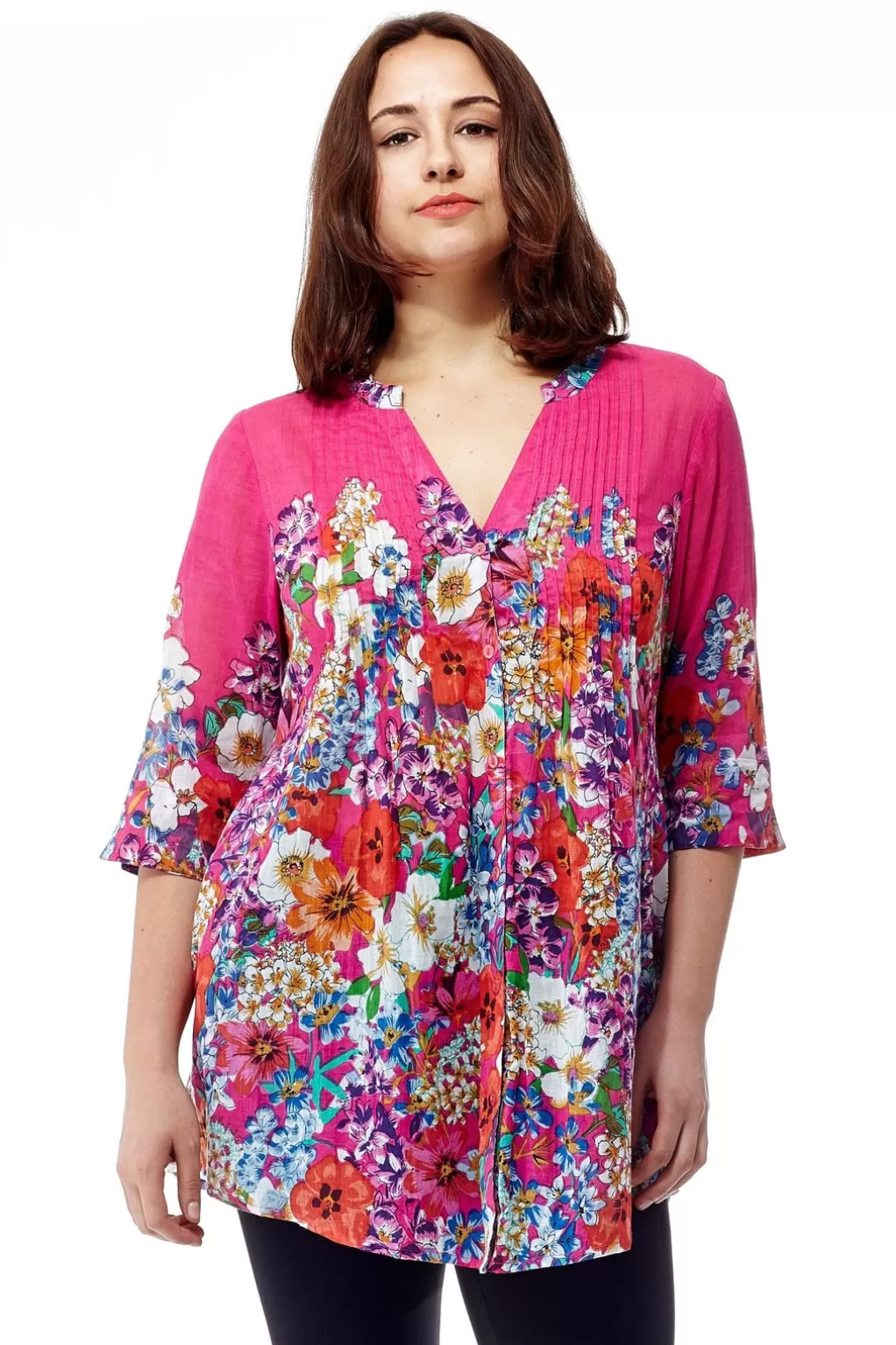 La Cera™ Colorful Floral Tunic