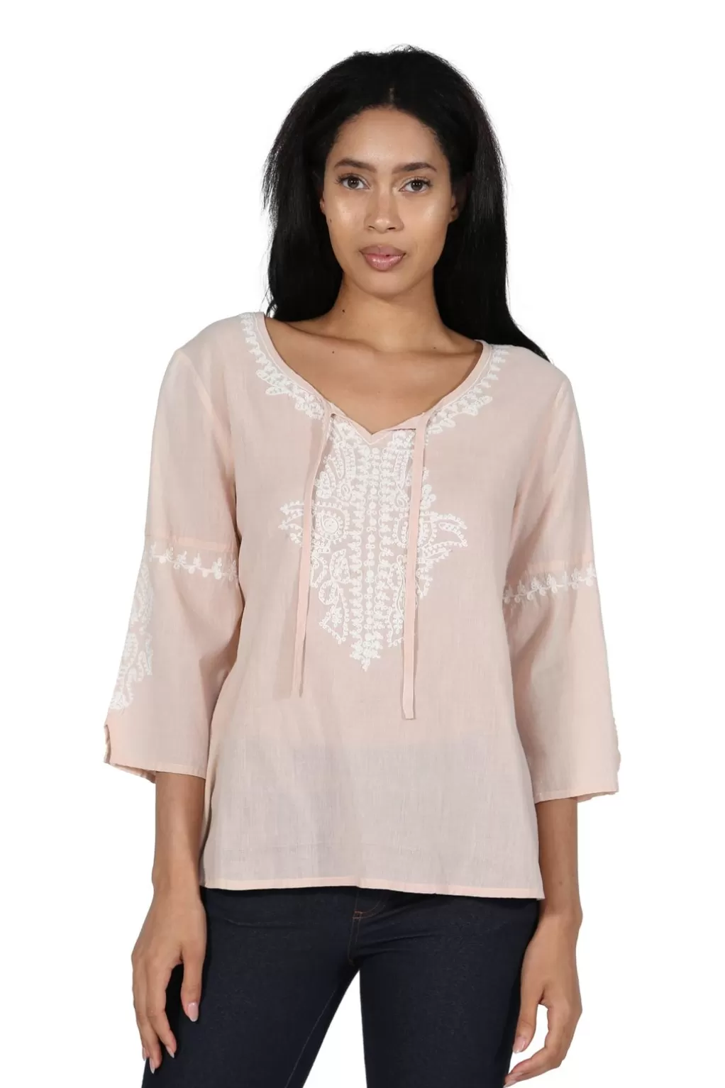 La Cera™ Embroidered Bell Sleeve Top