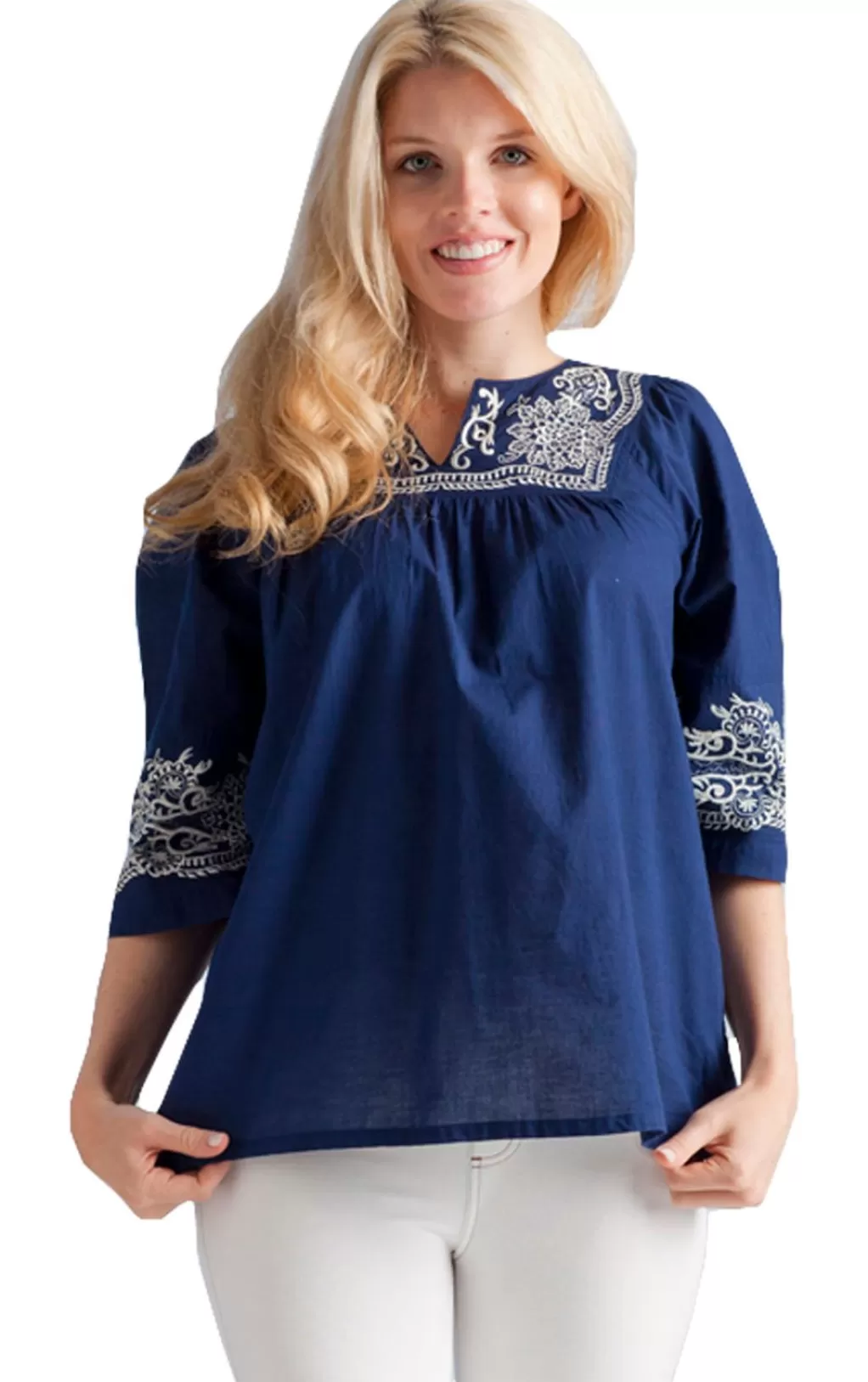 La Cera™ Embroidered Yoke Top