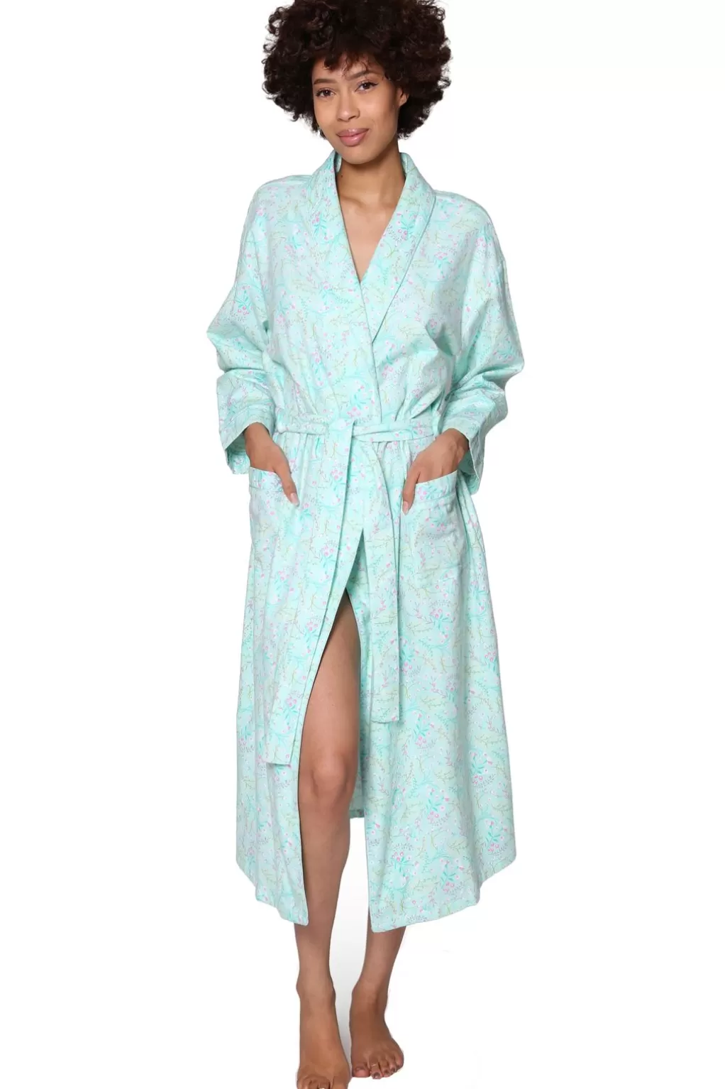 La Cera™ Flannel Floral Robe