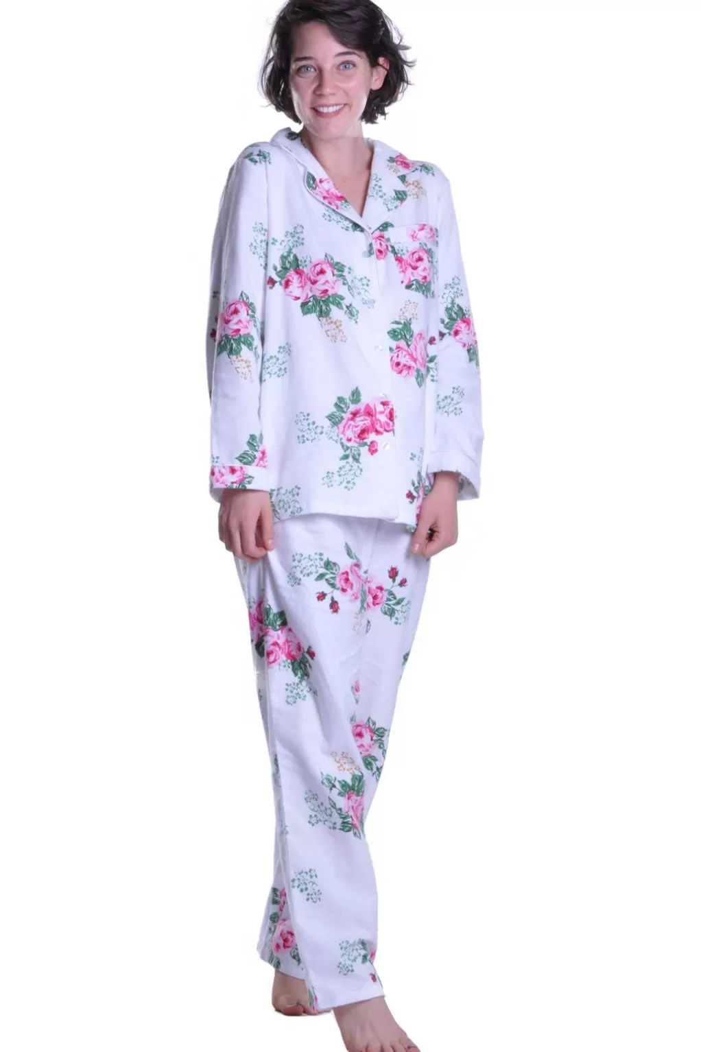 La Cera™ Flannel Print Pajama Set