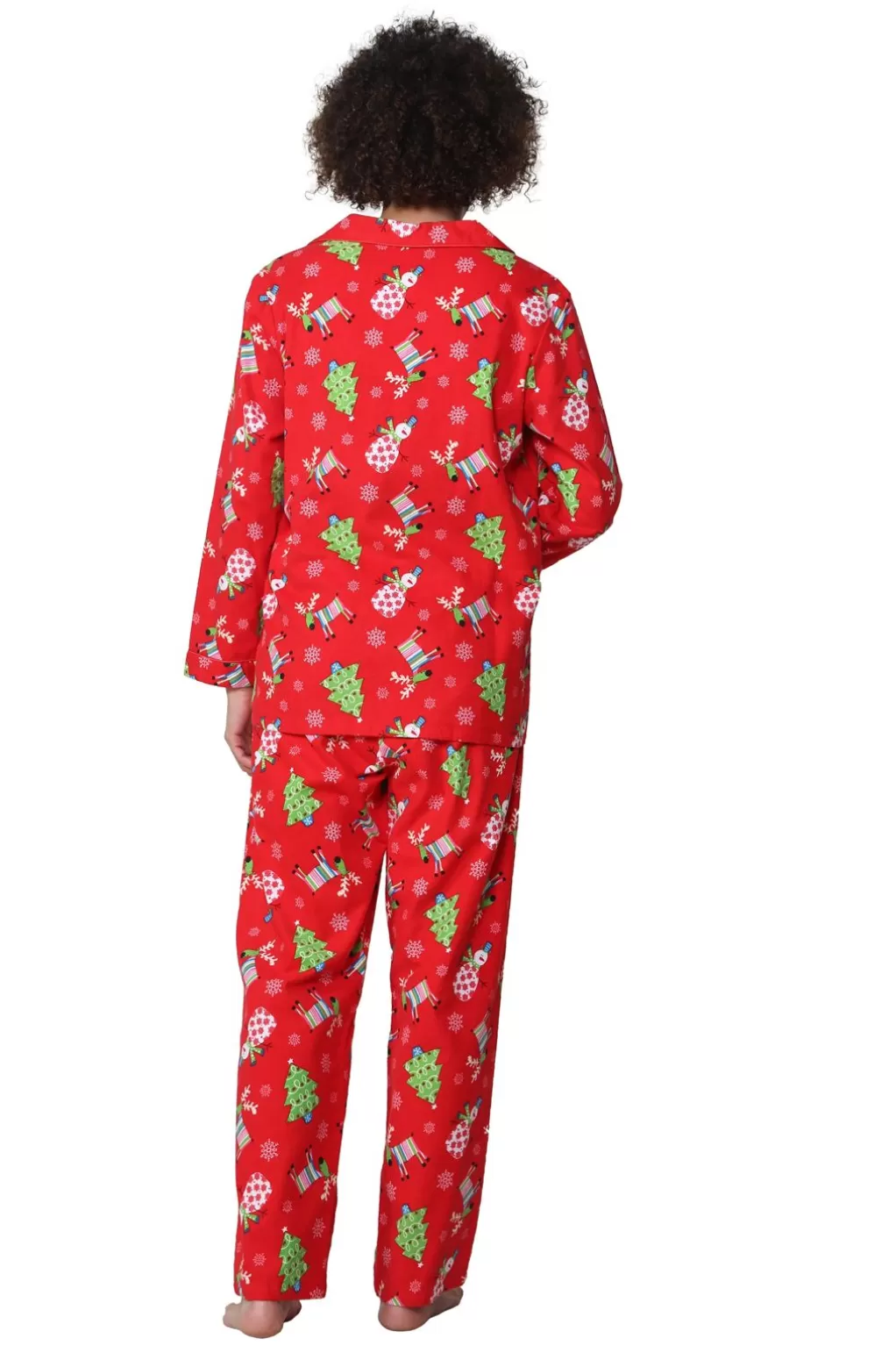 La Cera™ Flannel Reindeer Print Pajama Set