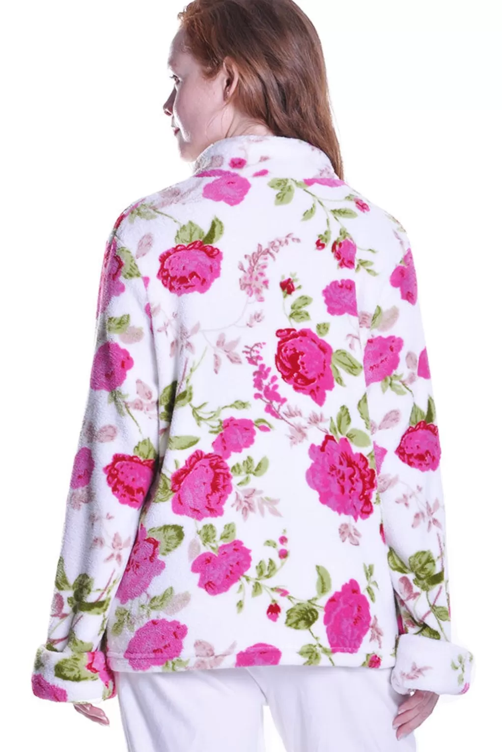La Cera™ Floral Fleece Bed Jacket