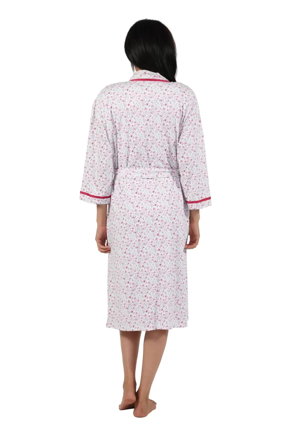 La Cera™ Floral Print Knit Robe