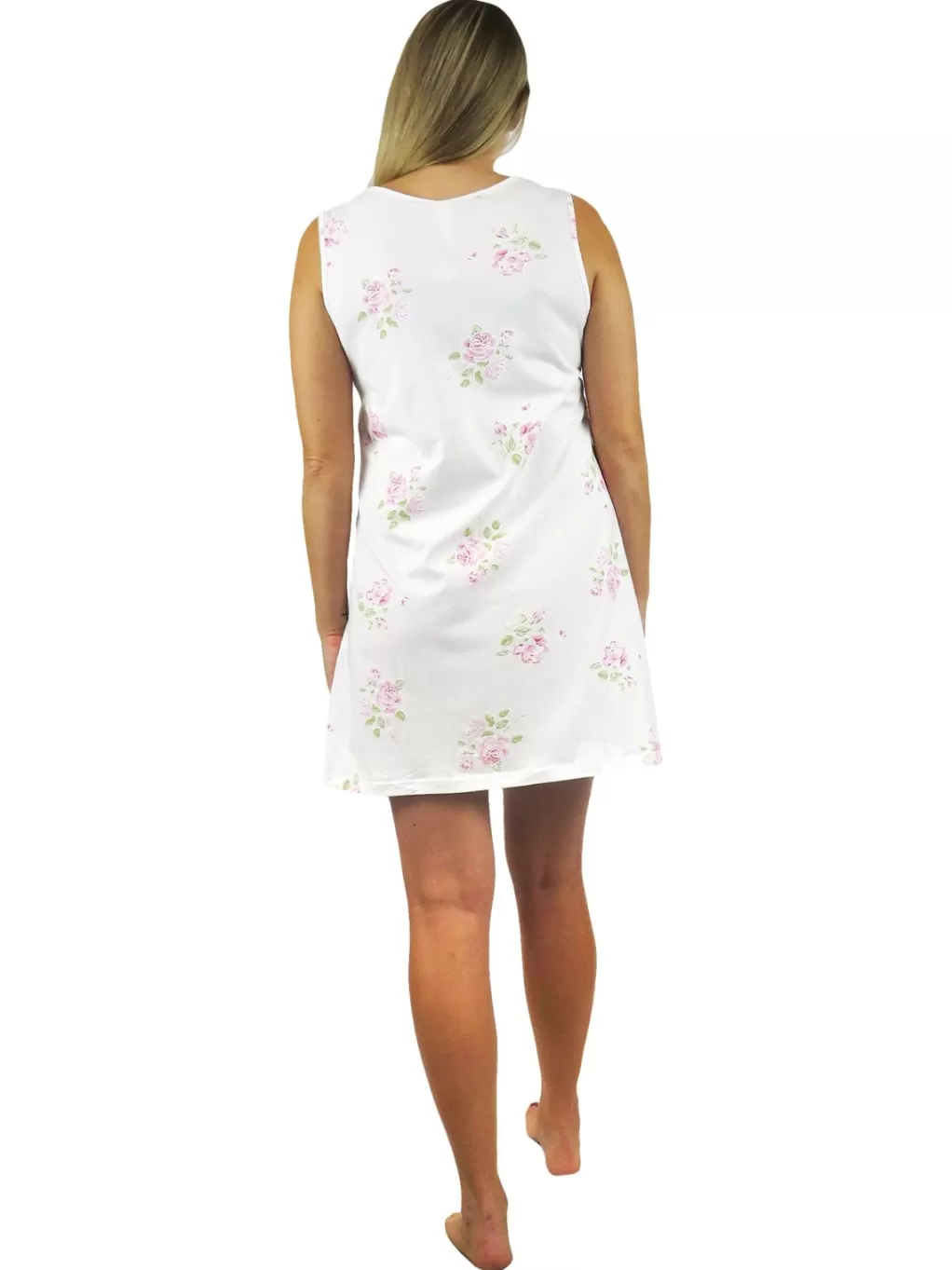 La Cera™ Floral Printed Cotton Knit Chemise