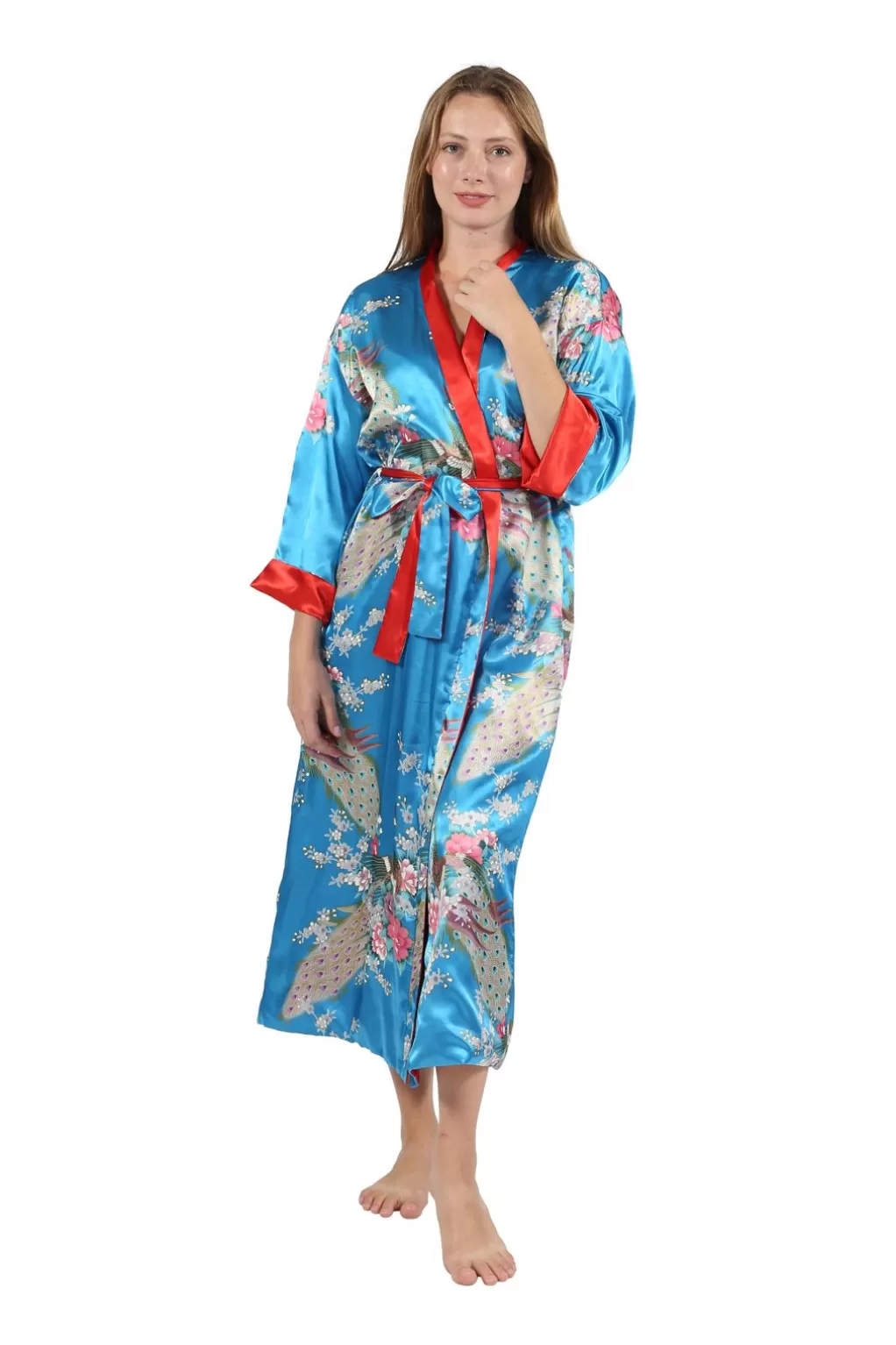 La Cera™ Floral Satin Robe