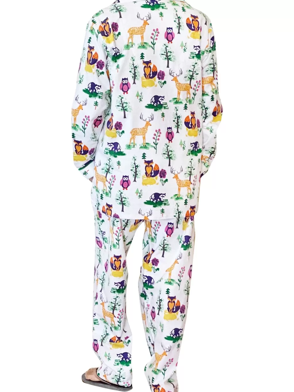 La Cera™ Forest Animal Flannel Pajama Set