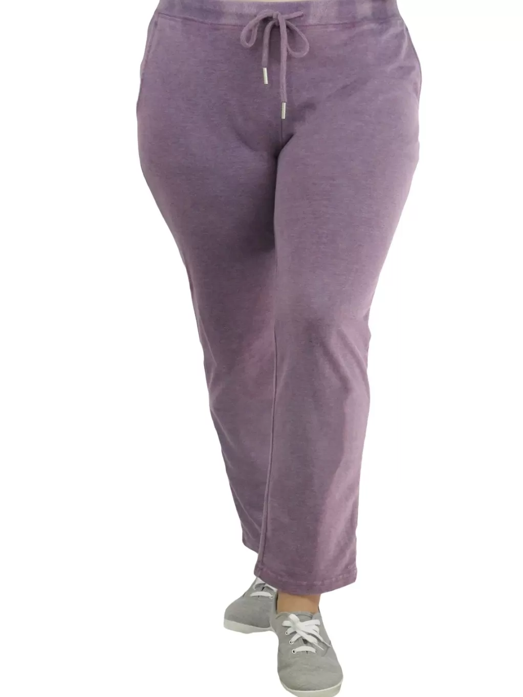 La Cera™ Heathered French Terry Drawstring Pants - Plus Size