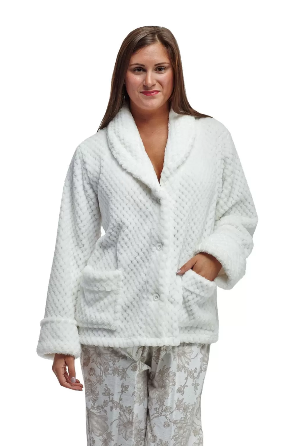La Cera™ Honeycomb Fleece Bed Jacket