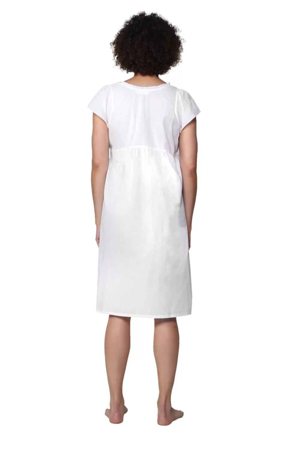 La Cera™ La Cera 100% Cotton Embroidered Sweetheart Chemise