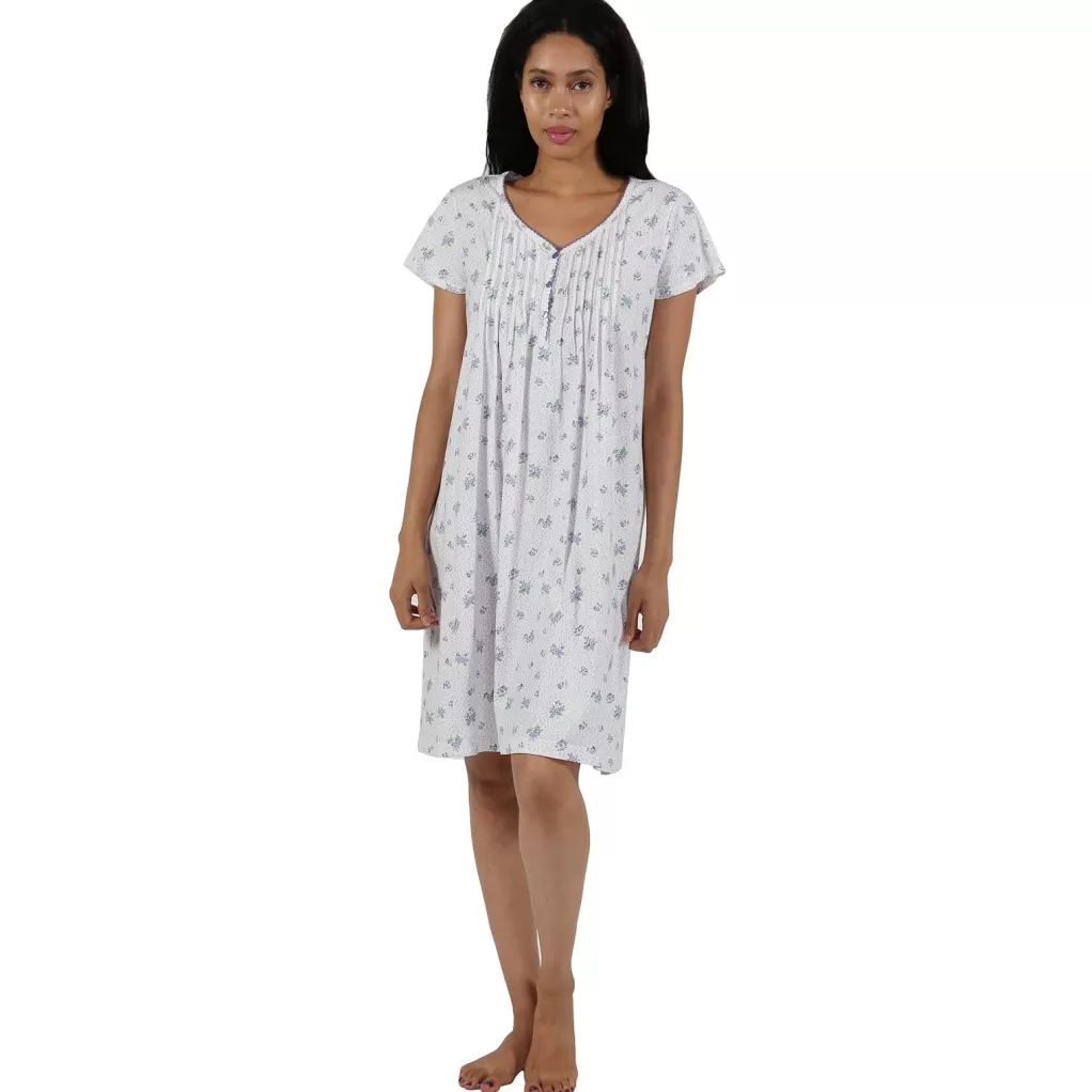 La Cera™ La Cera 100% Cotton Floral Chemise