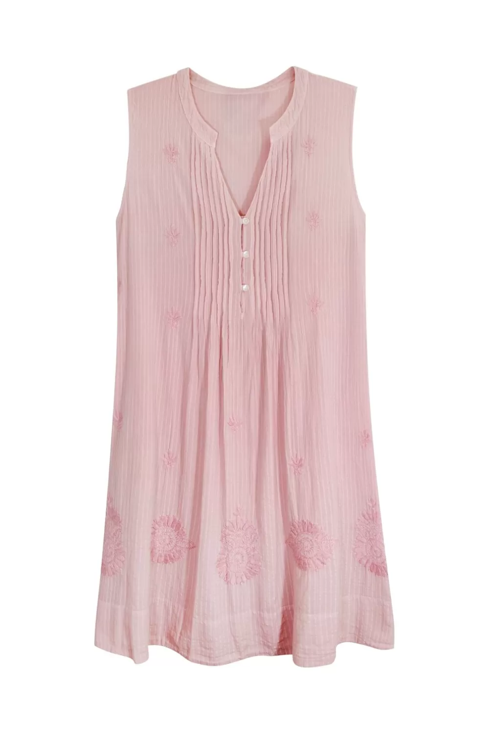 La Cera™ La Cera 100% Cotton Plus Size Leno Stripe Chemise