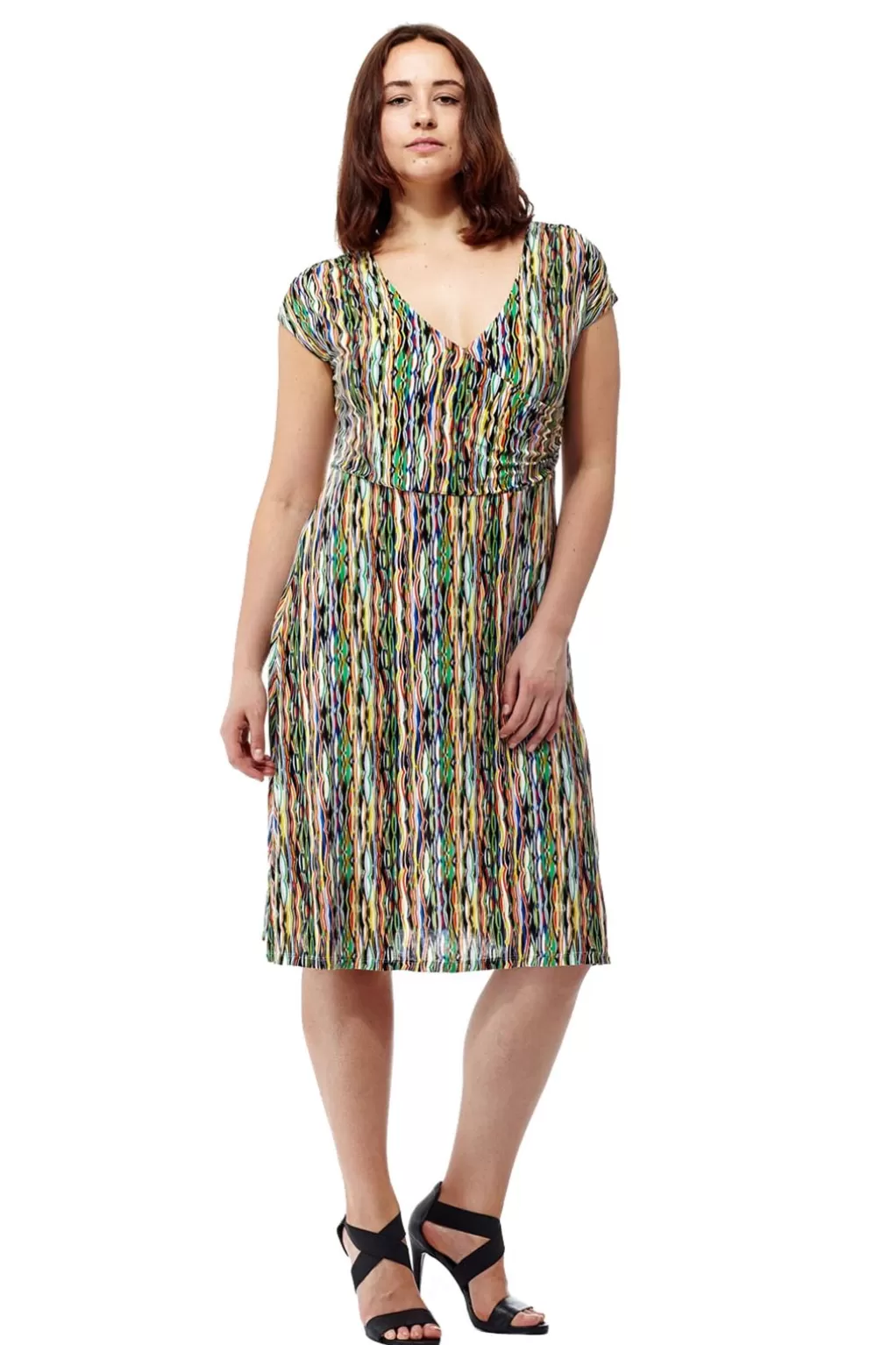 La Cera™ La Cera Abstract Print Sleeveless Dress