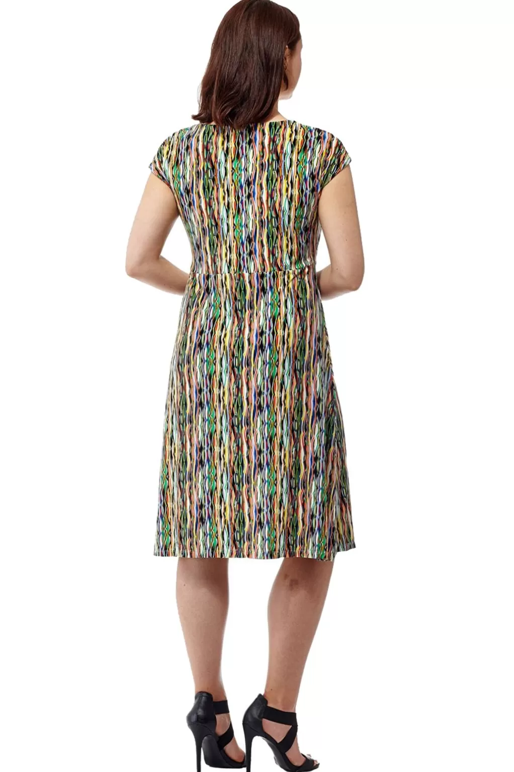 La Cera™ La Cera Abstract Print Sleeveless Dress
