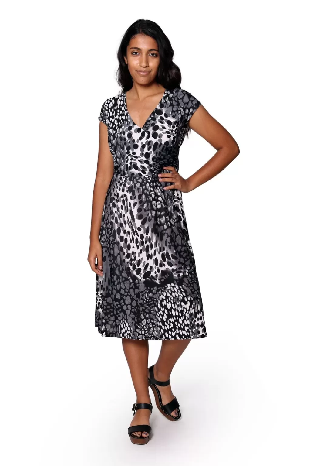La Cera™ La Cera Animal Print Sleeveless Dress