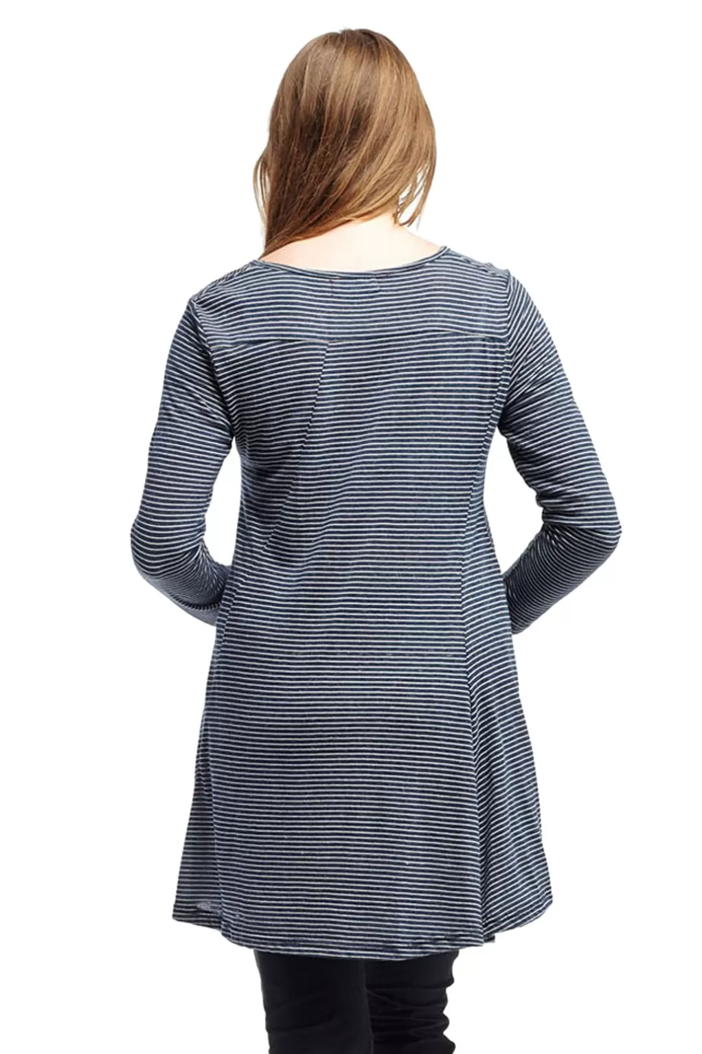 La Cera™ La Cera Asymmetrical Striped Tunic Top