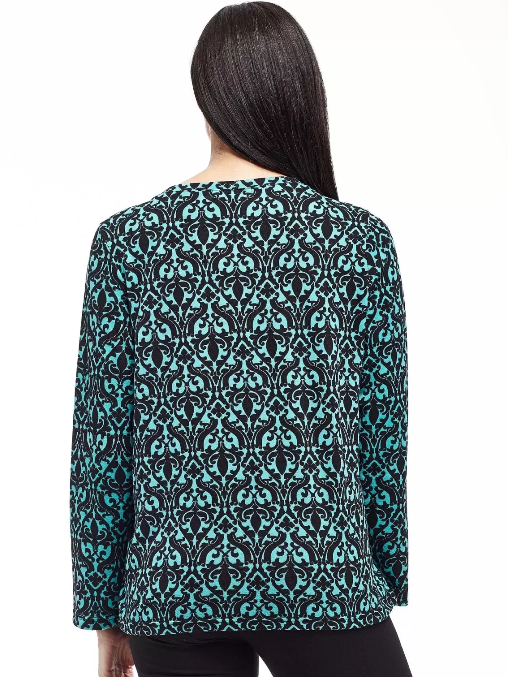 La Cera™ La Cera Baroque Print Pullover Top