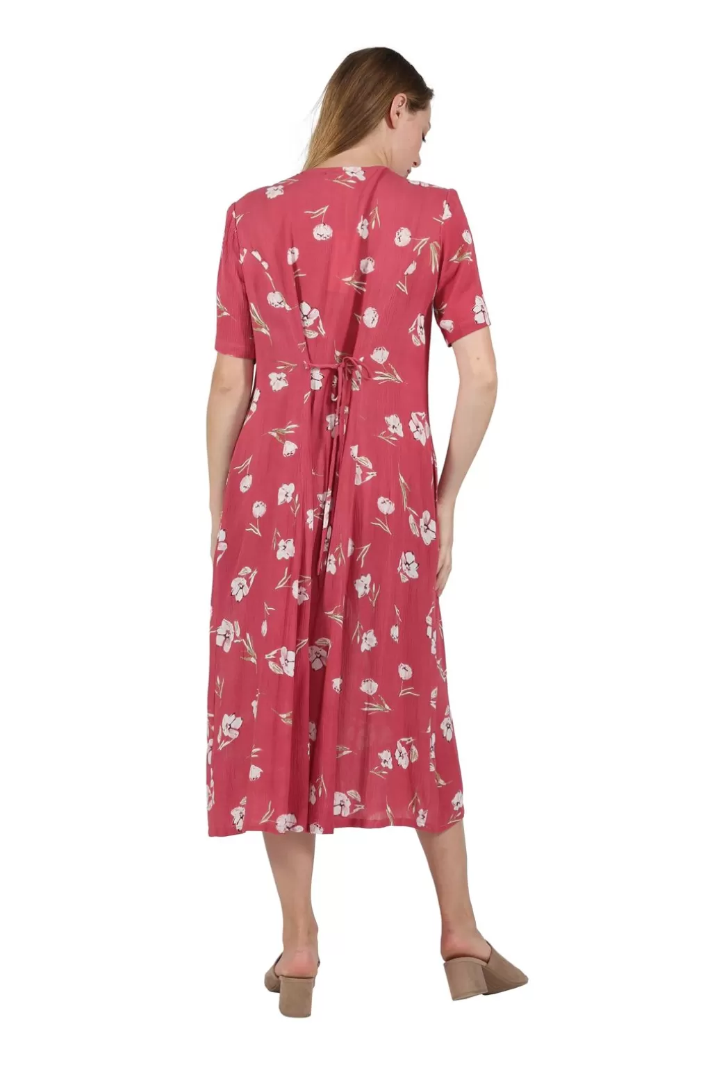 La Cera™ La Cera Button Front Short Sleeve Dress