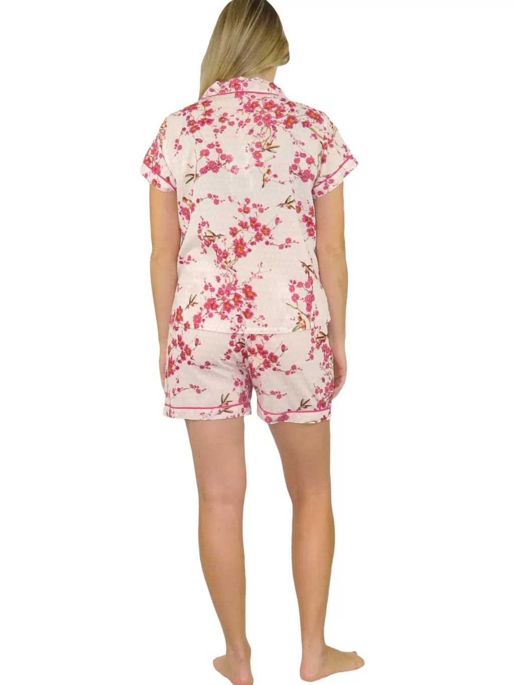 La Cera™ La Cera Cherry Blossom Boxer Pajama Set