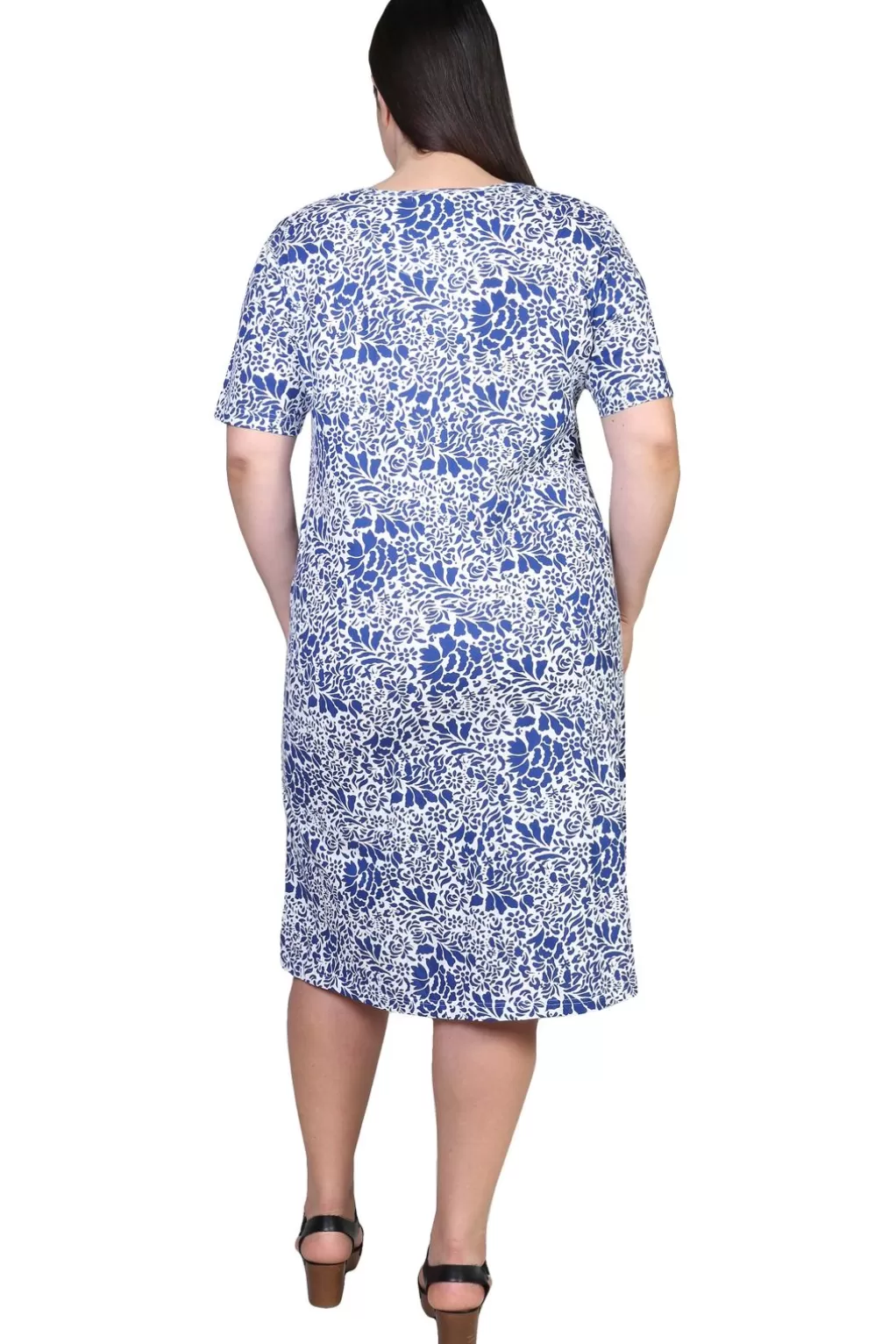 La Cera™ La Cera Cotton Jersey Knit A-Line Dress - Plus Size