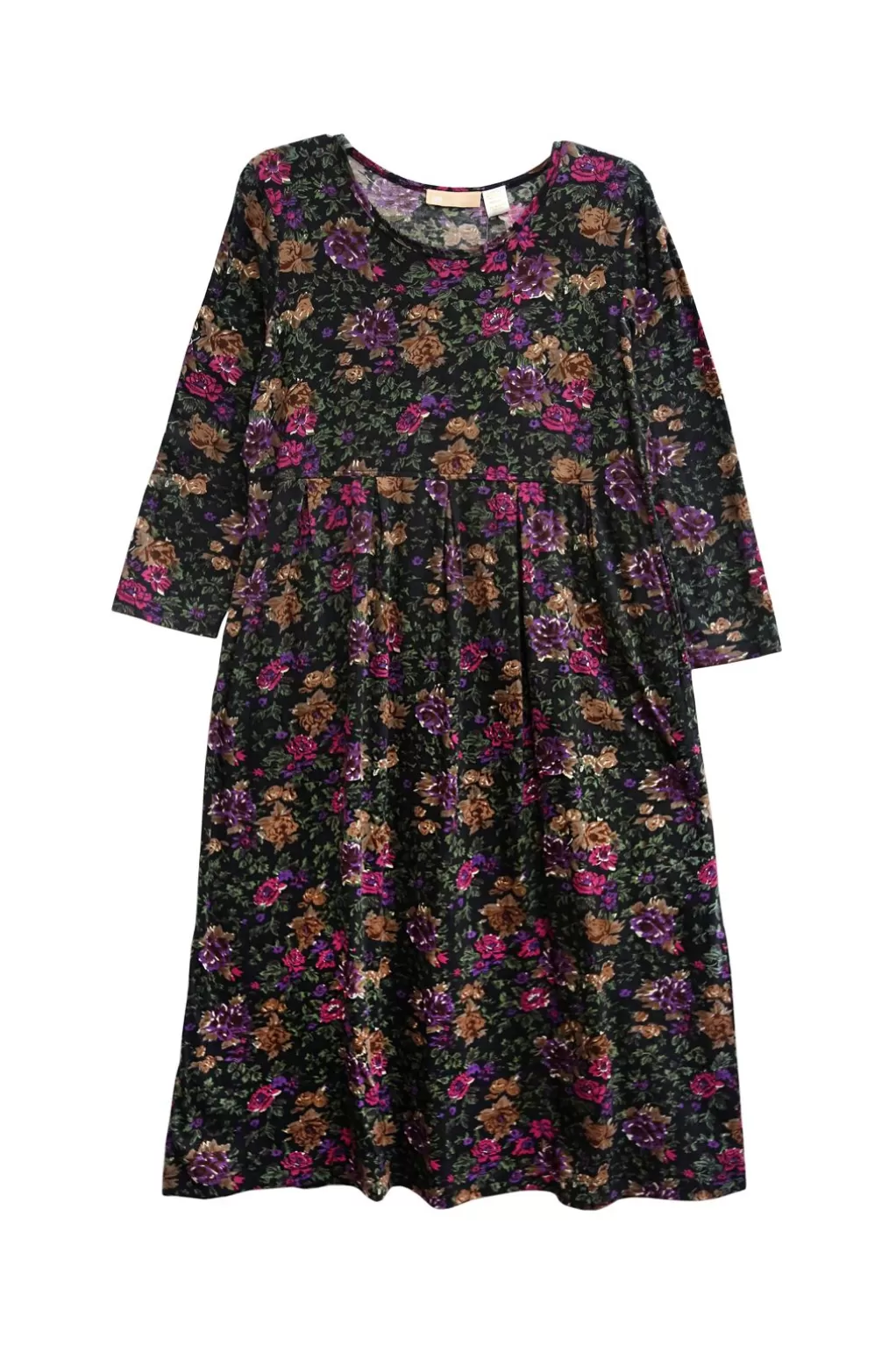 La Cera™ La Cera Cotton Knit Jersey Floral Printed Dress