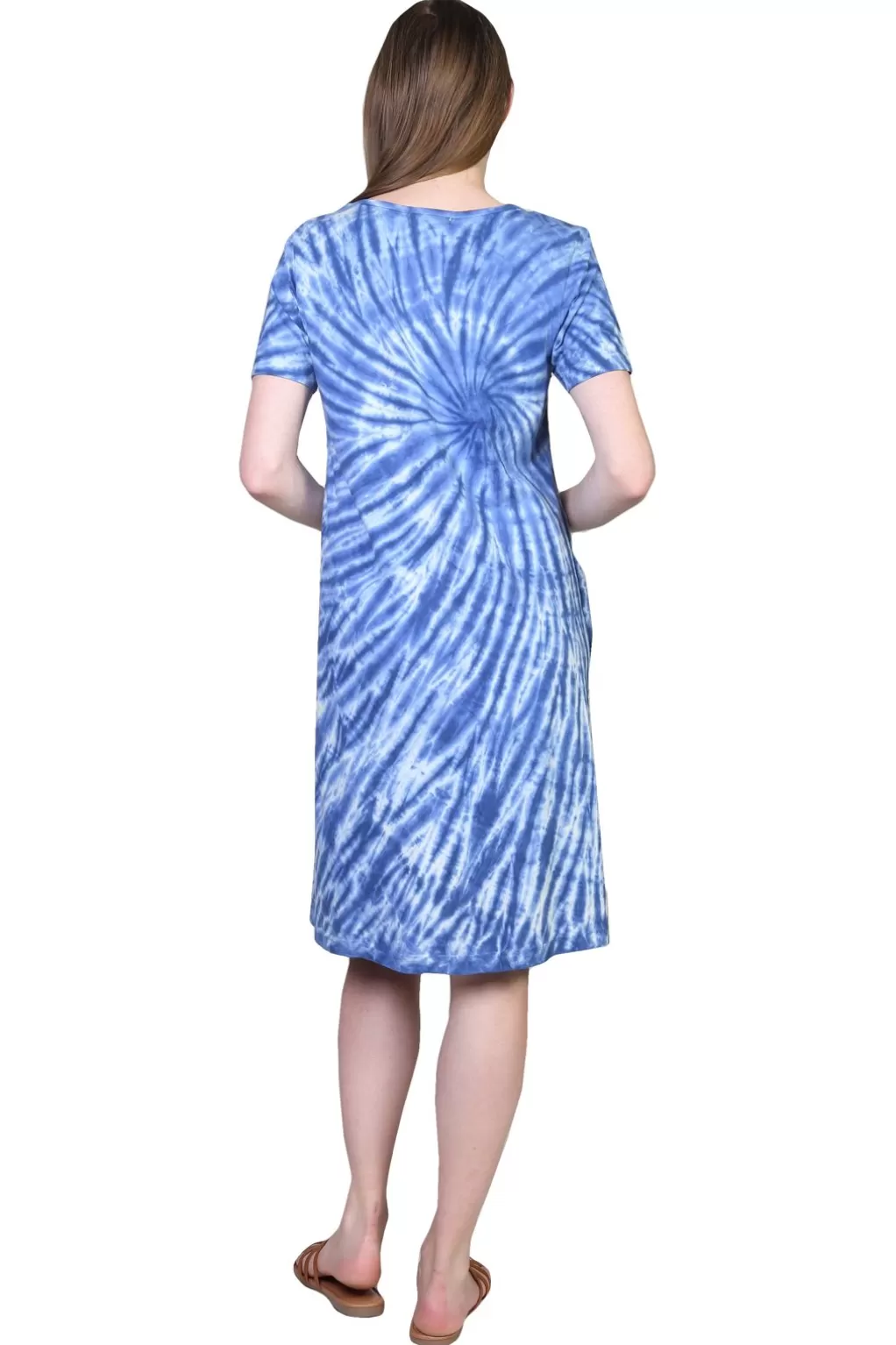 La Cera™ La Cera Cotton Knit Short Sleeve Tie-Dye Dress