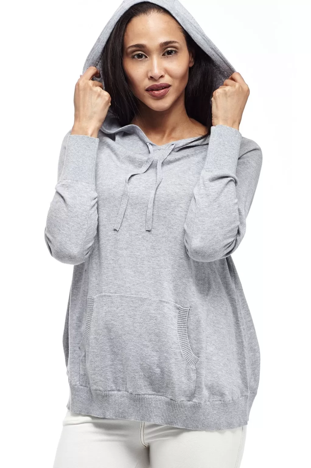 La Cera™ La Cera Drawstring Hooded Pullover Sweater