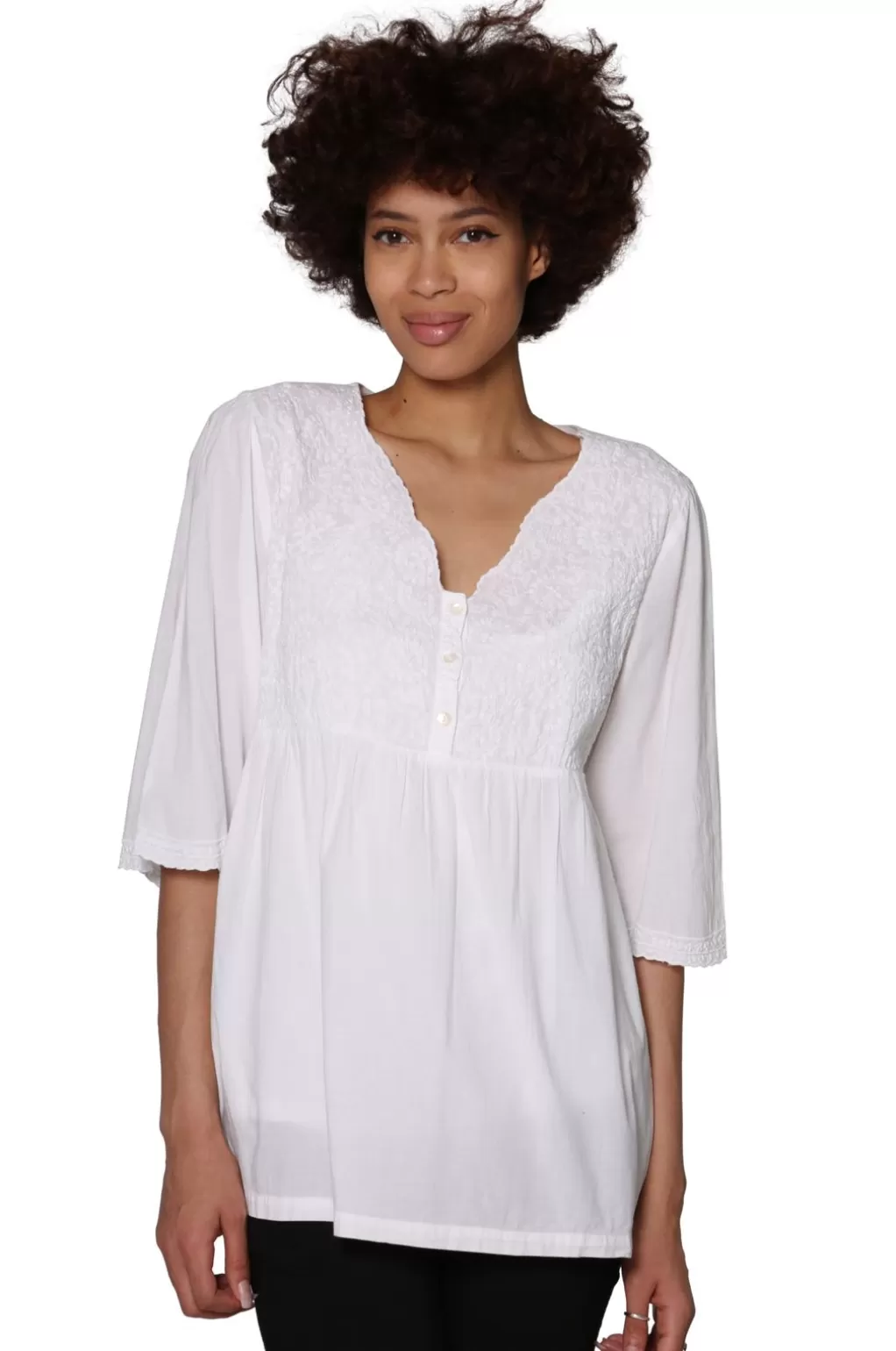 La Cera™ La Cera Embroidered Bodice Blouse