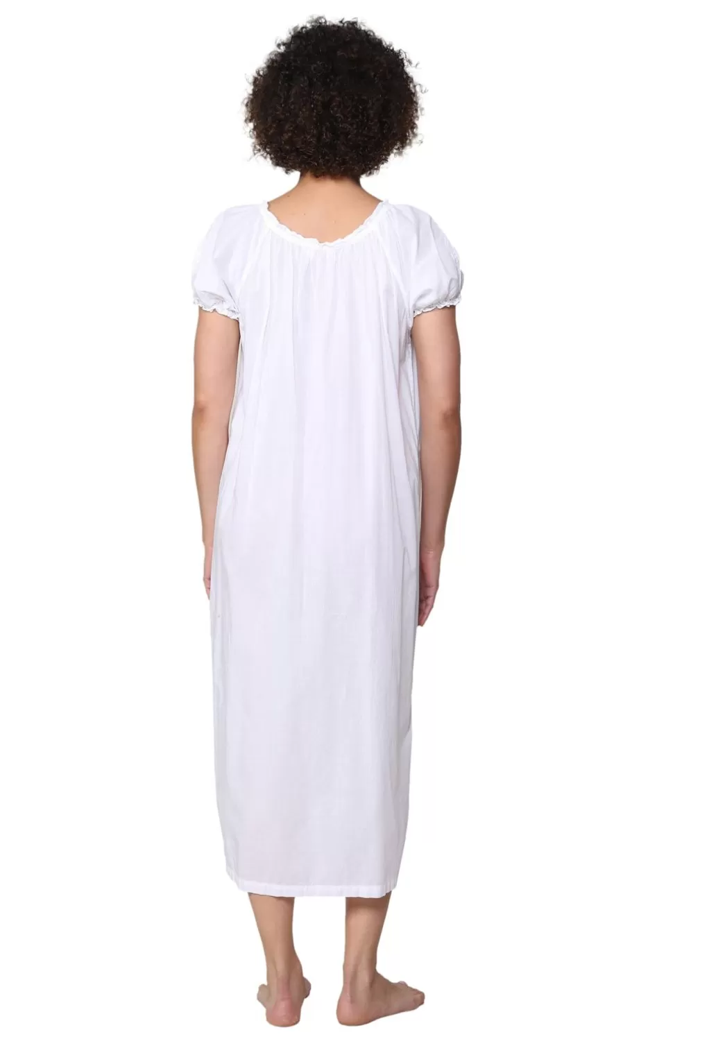 La Cera™ La Cera Embroidered Gathered Short Sleeve Gown