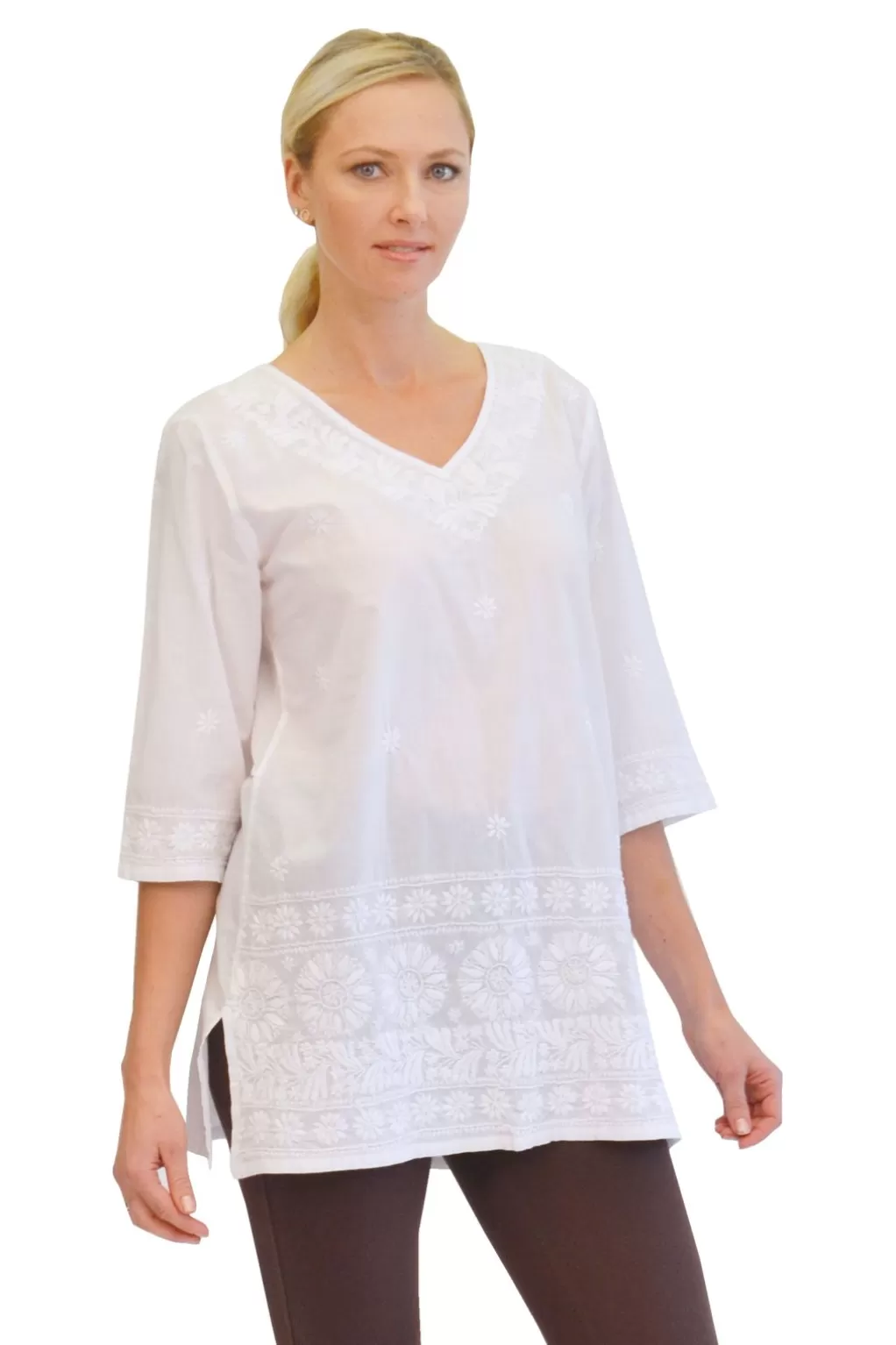 La Cera™ La Cera Embroidered Kurta Top