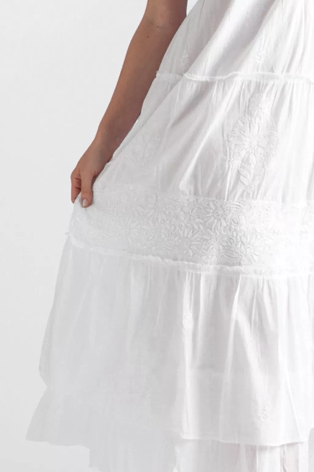 La Cera™ La Cera Embroidered Layered Short Sleeve Tiered Gown