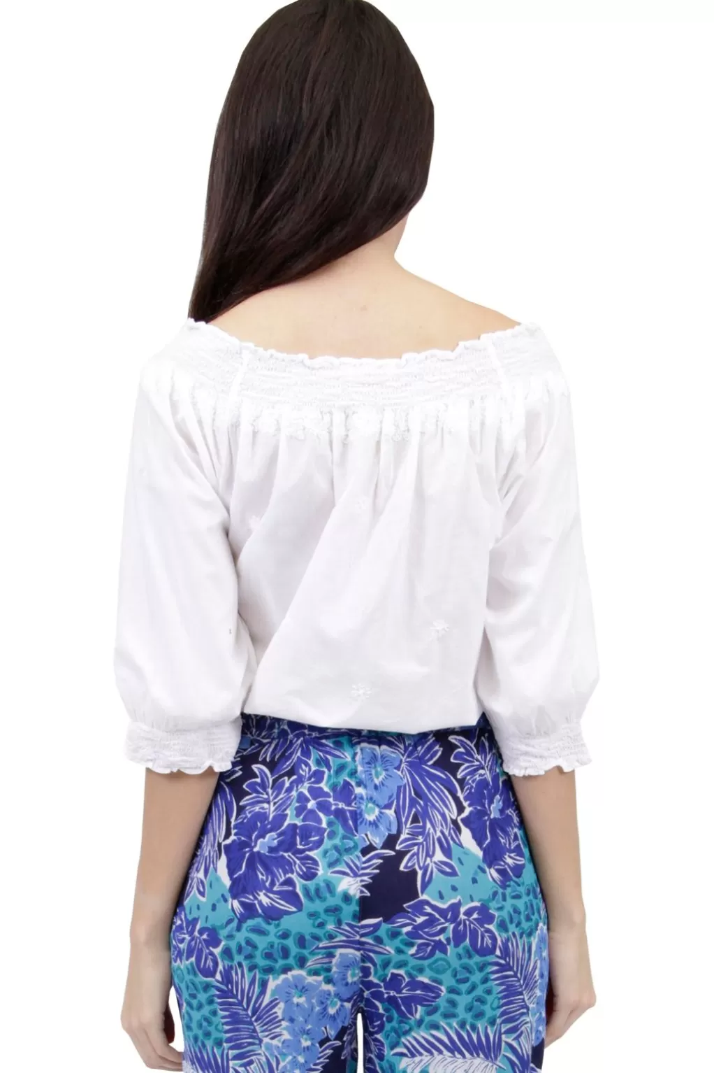 La Cera™ La Cera Embroidered Peasant Blouse