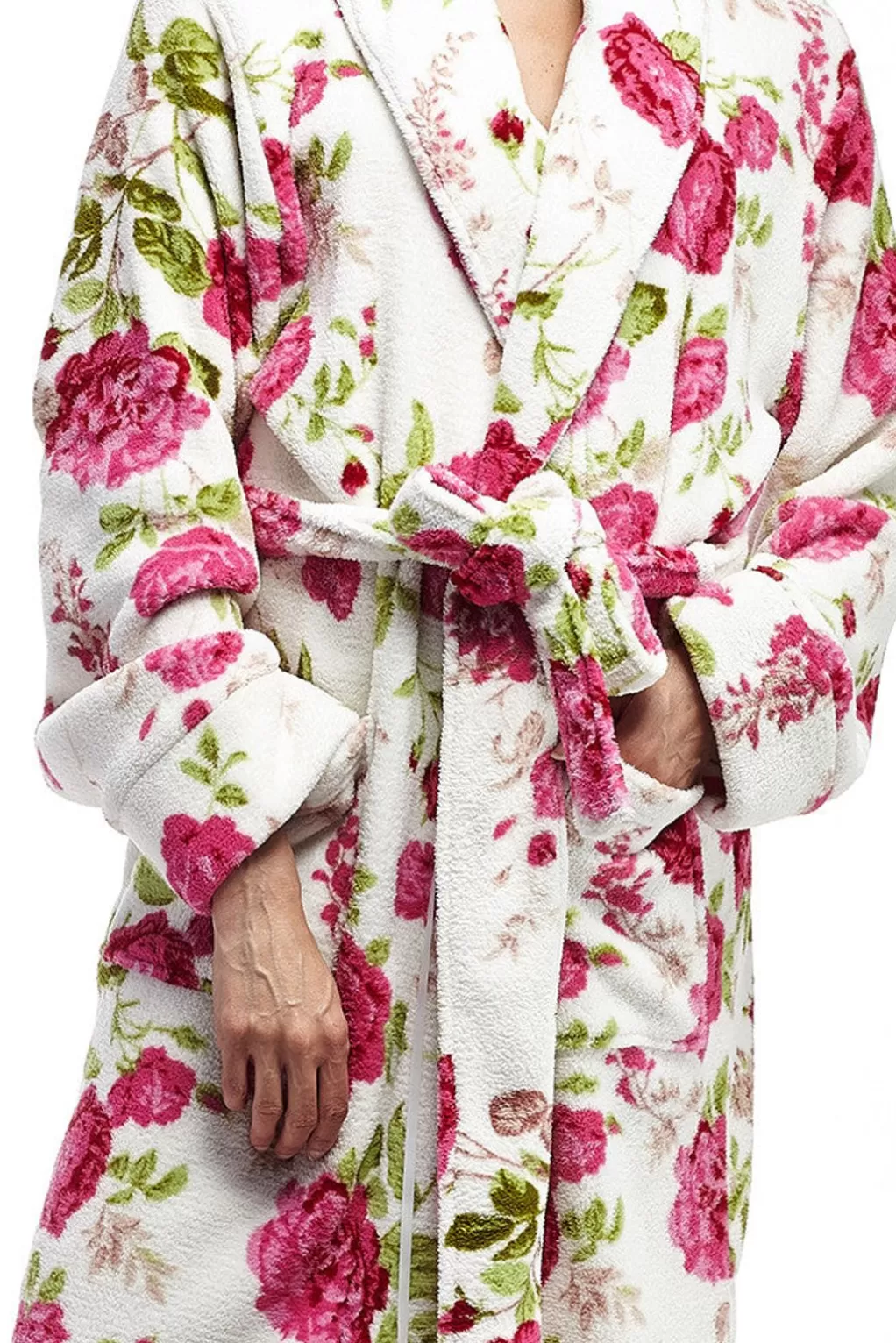 La Cera™ La Cera Floral Plush Fleece Bath Robe