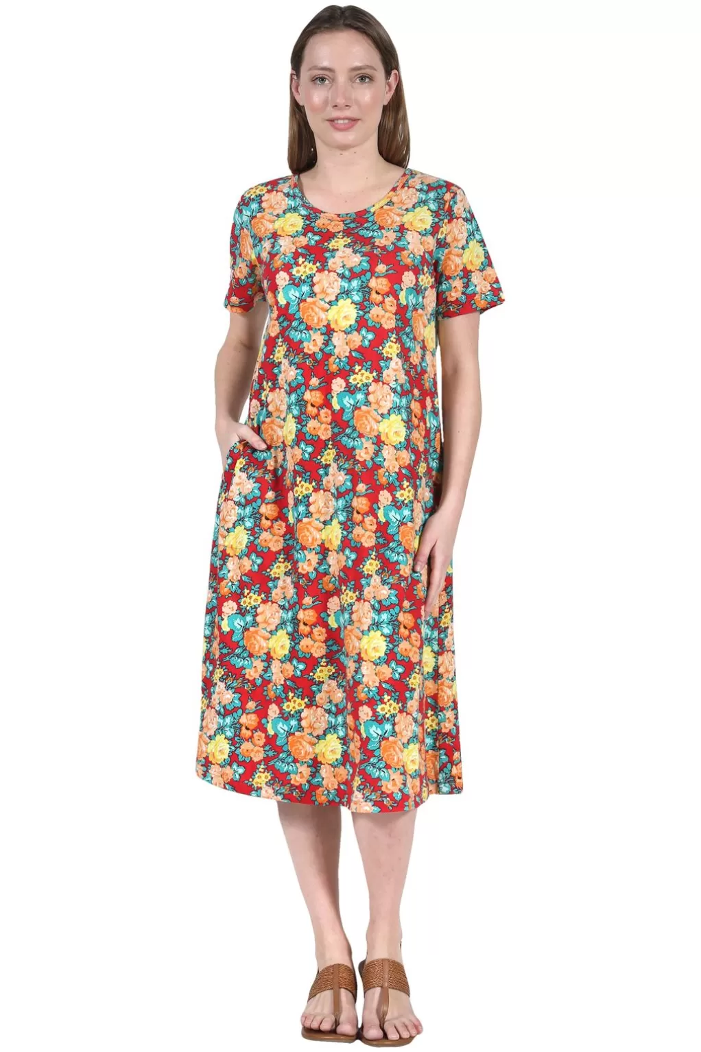 La Cera™ La Cera Floral Printed A-Line Dress