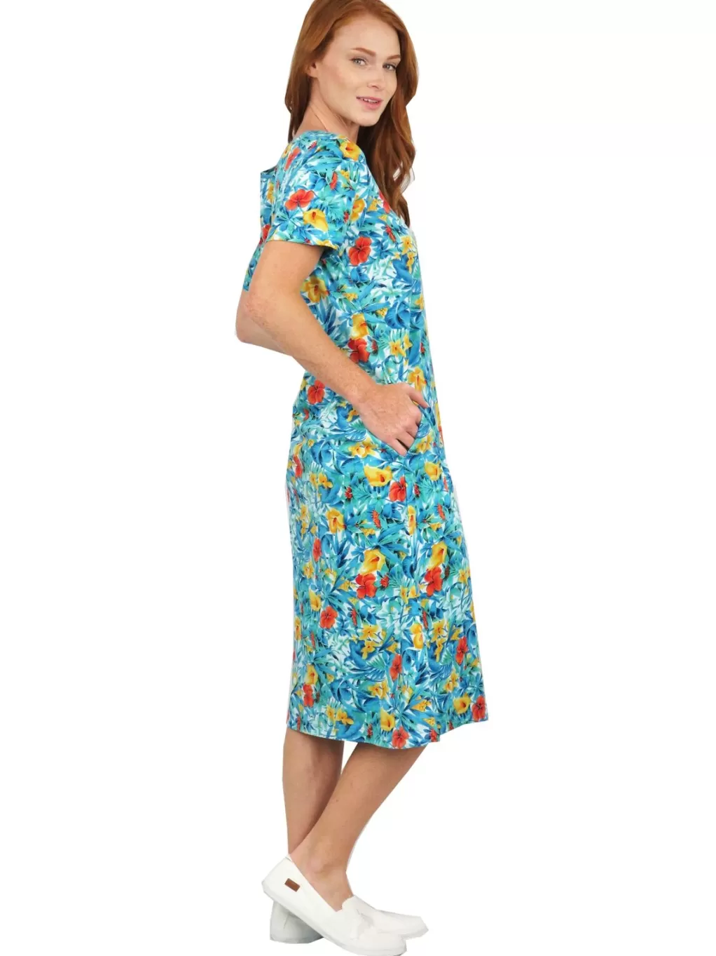 La Cera™ La Cera Floral Printed A-Line Dress