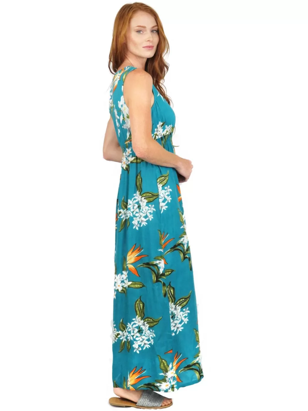 La Cera™ La Cera Floral Printed Sleeveless Rayon Maxi Dress