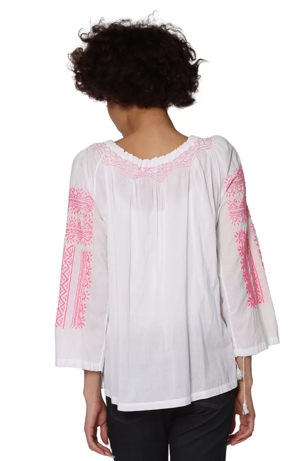 La Cera™ La Cera Hand-Embroidered Peasant Top